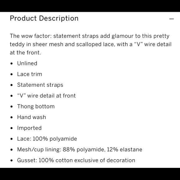 NWT Victoria’s Secret Embellished Strap Teddy - Picture 6 of 9